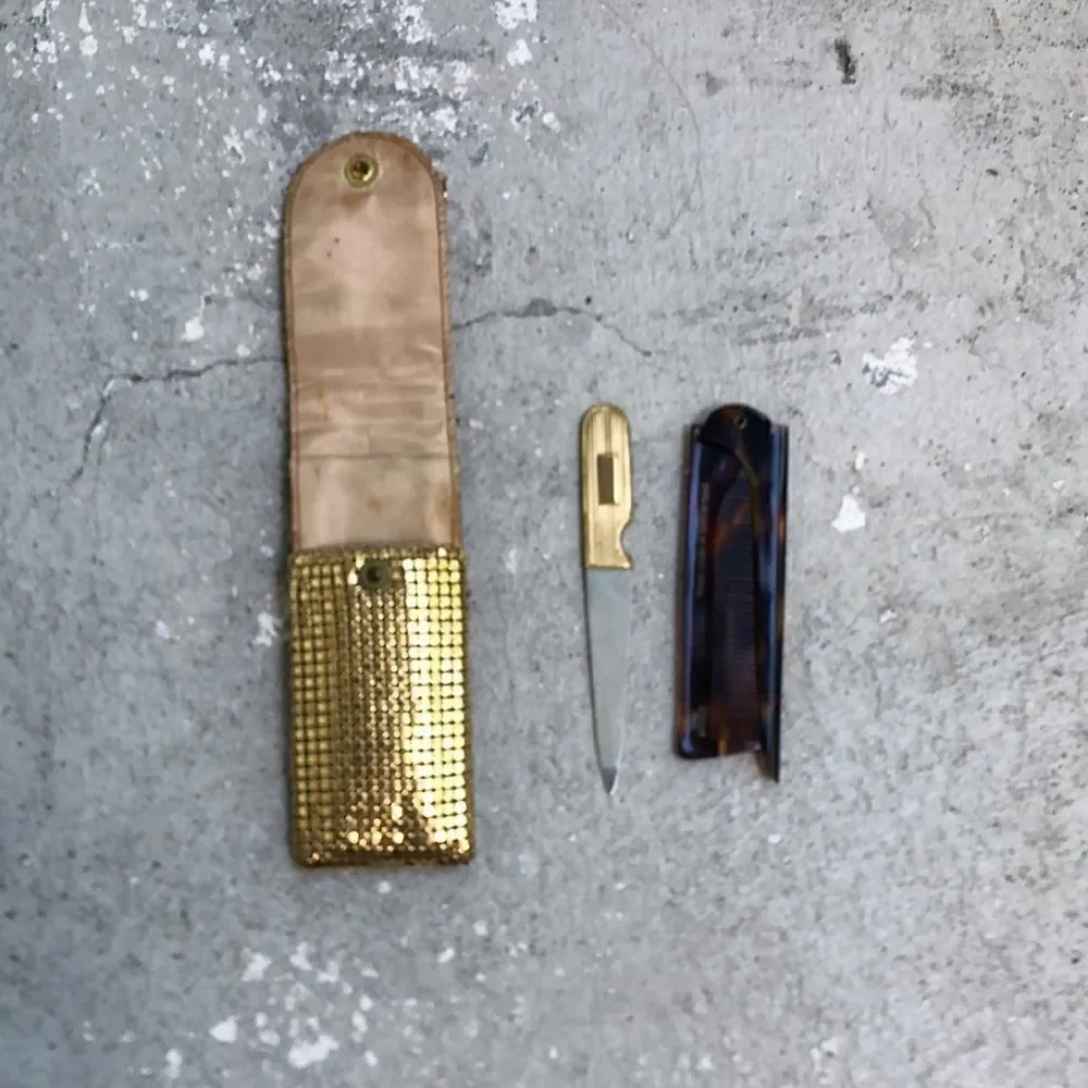 Vintage Mesh Comb/lipstick case